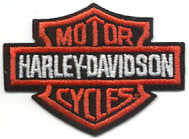 Bar and Shield Harley Orange Patch 14cm - rodehawg