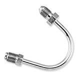 Chrome 3/8" 24 Inverted Flare Male Brake Fitting I.F 150 Deg AN3 Male - rodehawg