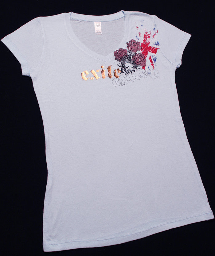 Exile cycles Girls Faded Jack light blue T-shirt - rodehawg