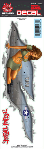 Bomber Girl left  LT00569 Lethal Threat Decal - rodehawg