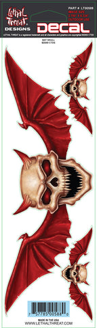 Bat Skull  LT00588 Lethal Threat Decal - rodehawg