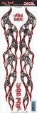 Skull Flames Red LT02024  Lethal Threat Decal