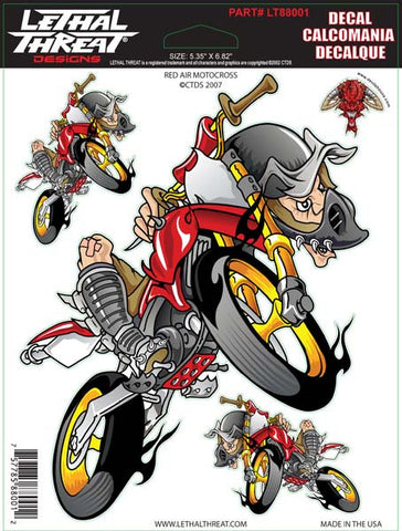 Red-AIr-Moto - 6" by 8"  - LT88001 Lethal Threat Decal - rodehawg