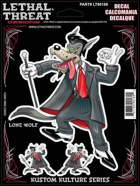 Lone Wolf - 6" by 8"  - LT90189 Lethal Threat Decal
