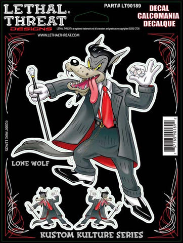 Lone Wolf - 6" by 8"  - LT90189 Lethal Threat Decal