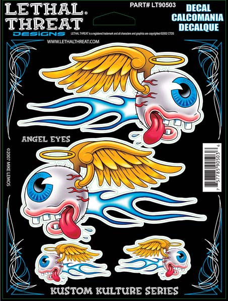 Angel eyes - 6" by 8"  - LT90503  Lethal threat Decal - rodehawg