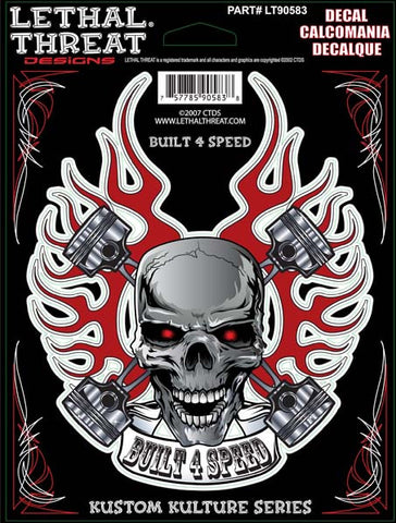 Built for Speed - 6" by 8"  - LT90583  Lethal threat Decal - rodehawg