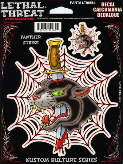 Panther Strike - 6" by 8"  - LT90584 Lethal Threat Decal