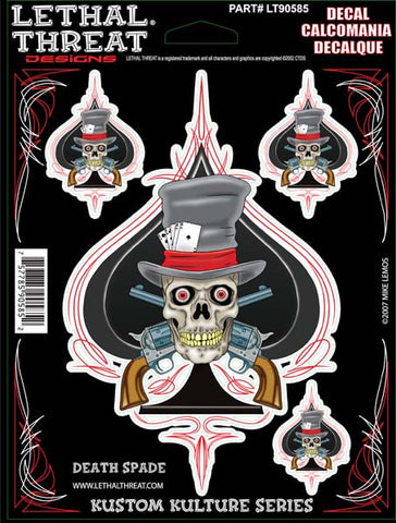 Death Spade - 6" by 8"  - LT90585  Lethal threat Decal - rodehawg
