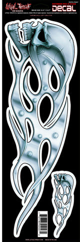 Chrome Skull left LT02027  Lethal Threat Decal - rodehawg
