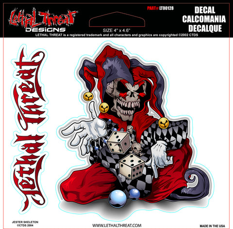 Jester Skeleton LT00128 Lethal Threat Decal - rodehawg