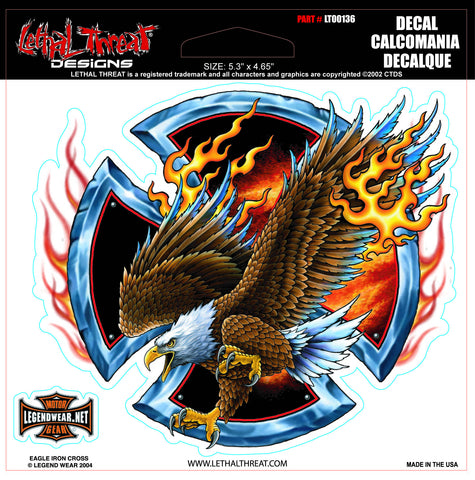 Eagle Iron Cross LT00136 Lethal Threat Decal - rodehawg