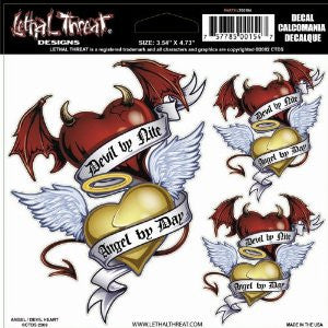 Angel/Devil Heart LT00154 Lethal Threat Decal - rodehawg