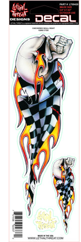 Checkered Skull right LT00420 Lethal Threat Decal - rodehawg