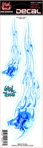 Blue Skull right  LT00467 Lethal Threat Decal - rodehawg