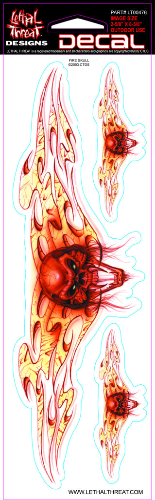 Fire Skull  LT00476 Lethal Threat Decal - rodehawg