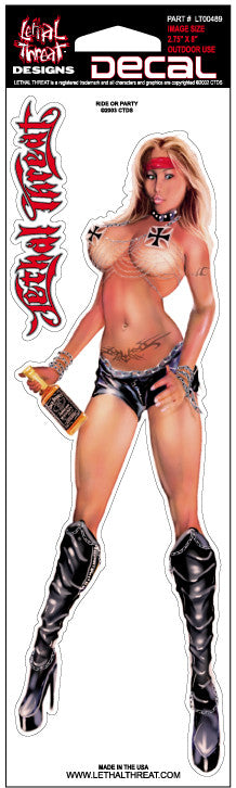 Ride or Party LT00489 Lethal Threat Decal - rodehawg