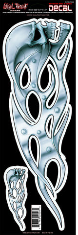 Chrome Skull right LT02026 Lethal Threat Decal - rodehawg