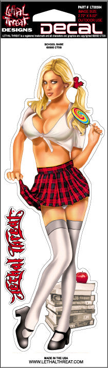 School Babe  LT00504 Lethal Threat Decal - rodehawg