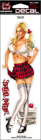 School Babe  LT00504 Lethal Threat Decal - rodehawg