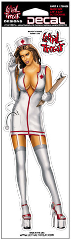 Naughty Nurse  LT00508 Lethal Threat Decal - rodehawg