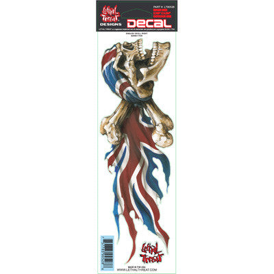 English Skull right  LT00528 Lethal Threat Decal - rodehawg
