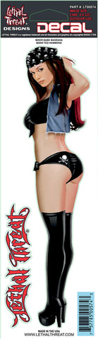 Biker Babe Bandana  LT00574 Lethal Threat Decal - rodehawg