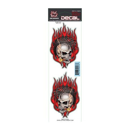 Mohawk Skull  LT00576 Lethal Threat Decal - rodehawg
