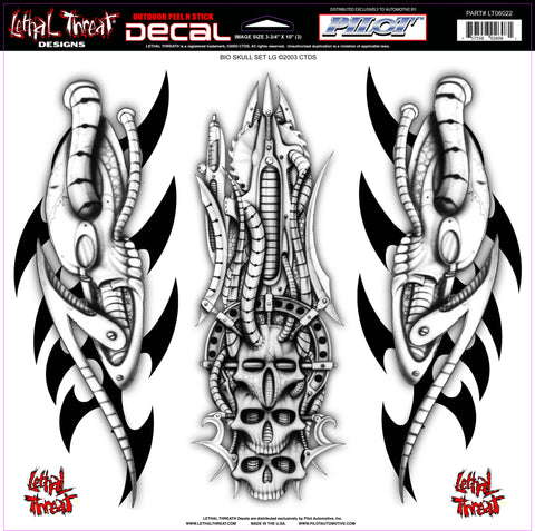 Bio Skull Set  LT06022 Lethal Threat Decal - rodehawg