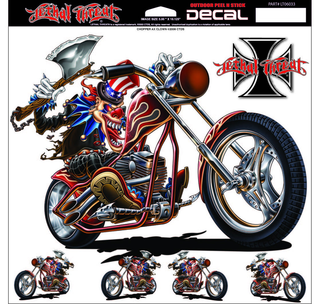 Biker Clown LT06033 Lethal Threat Decal - rodehawg