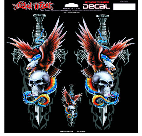 Dagger Skull Eagle LT06035 Lethal Threat Decal - rodehawg