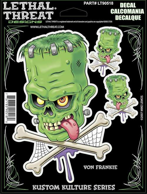 Von Frankie - 6" by 8"  - LT90518 Lethal Threat Decal