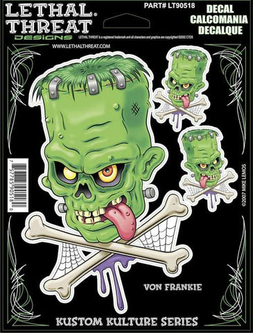 Von Frankie - 6" by 8"  - LT90518 Lethal Threat Decal