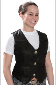 Buffalo Nickel Womens Vest, Waistcoat by Kerr Leathers USA - rodehawg