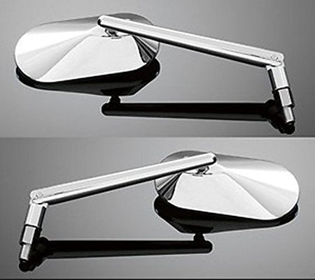 Agila Mirrors (Pair) with 10mm Adjustable Mount - Chrome - rodehawg