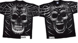 Cyber Skull, liquid blue, short sleeve, front & back print, T-shirt