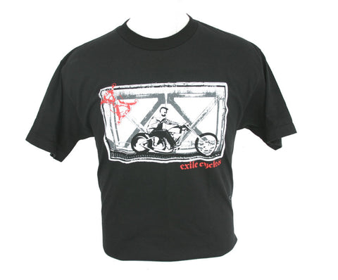 Exile Cycles - Bridge on Black T-shirt - rodehawg