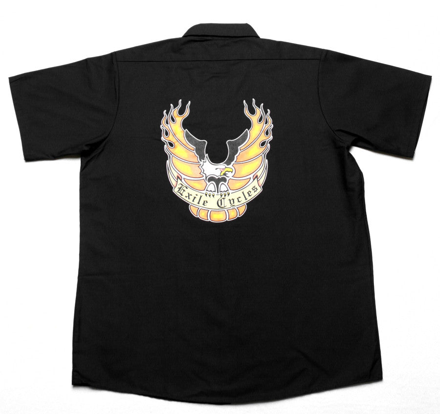 Exile Cycles - Eagle - Black Workshirt - rodehawg