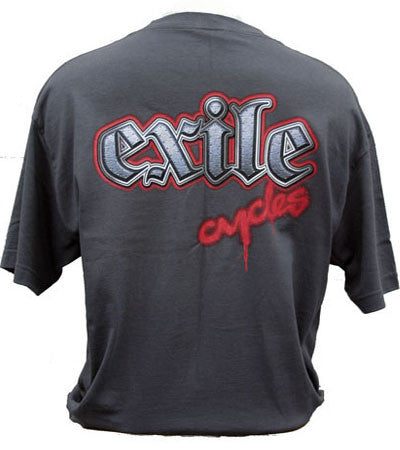 Exile Cycles - Steel letters on Black T-shirt - rodehawg
