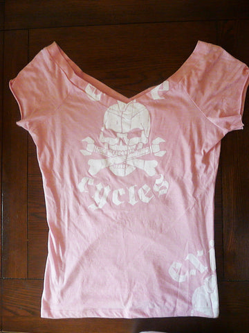 Exile Cycles Girls The Menace,  pink  T-shirt - rodehawg