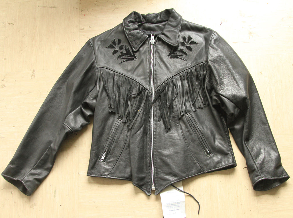 Rose Inlay (black) Ladies Jacket from Kerr Leathers Made in the USA