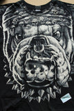 Bulldog, liquid blue, short sleeve, front and back print T-shirt