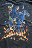 Grim Reaper, liquid blue, short sleeve, front and back print T-shirt