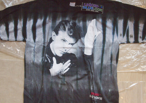 David Bowie, Heroes, liquid blue, short sleeve, T-shirt, L 44"