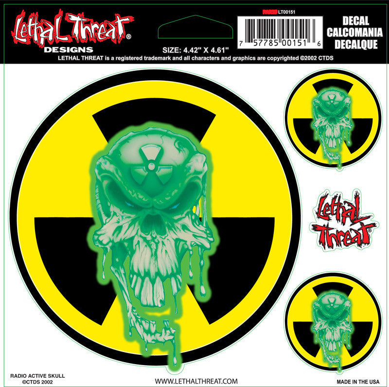 Radio Active Skull LT00151 Lethal Threat Decal