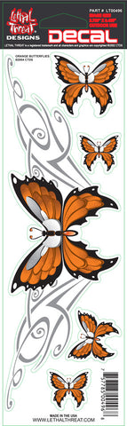Orange Butterfly  LT00496 Lethal Threat Decal