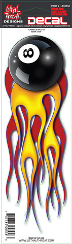 Flaming 8 Ball right  LT00558 Lethal Threat Decal - rodehawg