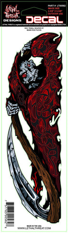 Red Tribal Reaper right  LT00582 Lethal Threat Decal