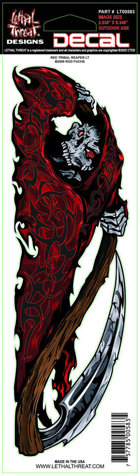 Red Tribal Reaper left  LT00583 Lethal Threat Decal