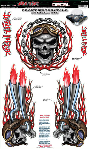 Red Skull Fairing Kit  LT06669 Lethal Threat Decal